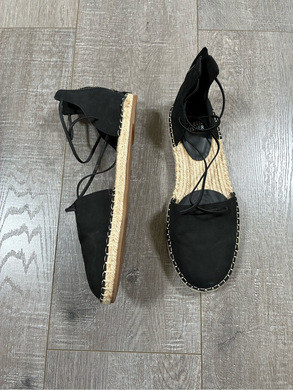EILEEN FISHER Women’s Lace Up Espadrille Sandal Black Size 9